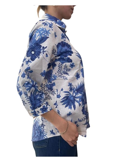 camicia in tela di cotone lino stampata box lino Emme Marella | BOBOLI003